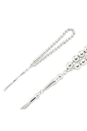 DMR Elegance DMR-GMSH-BRKD-BD1320012 Gümüş Yuvarlak Düz Tesbih