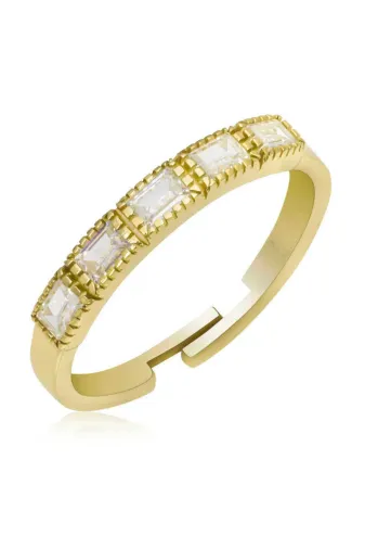DMR Elegance DMR-GMSH-BRKD-LR11003249 Gümüş Gold Ayarlanabilir Baget Kadın Yüzük
