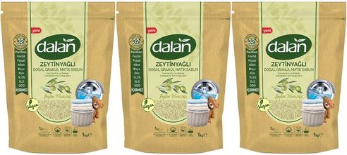 Doğal Granül Sabun Tozu 1Kg Bebekler İçin %100 Zeytinyağlı (3 Lü Set)