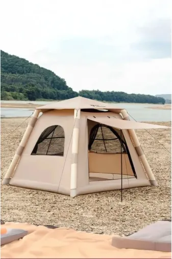 DOĞA KAMP MALZEMELERİ 8890 6 Kişilik Tenteli 4 Mevsim Su Geçirmez Şişme Kamp Çadırı  220X220X190 Cm