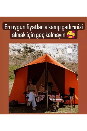 DOĞA KAMP MALZEMELERİ metal köşeli 2 Odalı Çadır Metal Köşe Aparatlı