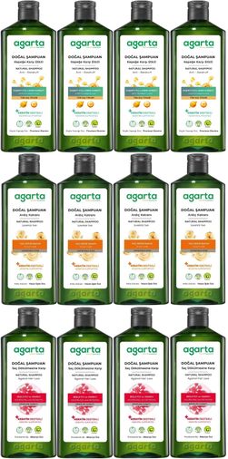 Doğal Şampuan 400 ML Kepek Karşıtı - Ardıç Katranı,Keratin - Saç Dökülmesine (12Li Karma Set)