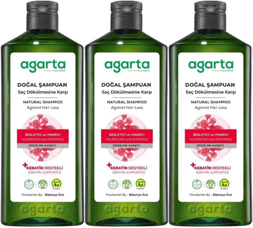 Doğal Şampuan 400 ML Saç Dökülmesine Karşı Çözüm (3 Lü Set)