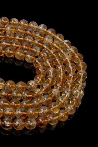 DOĞAL TAŞ CENNETİ NET012 Sitrin 8Mm Doğal Taş Dize Aa Kalite