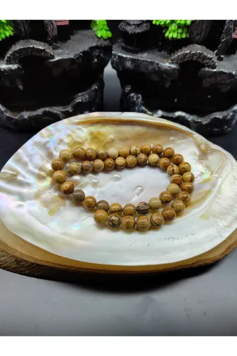 DOĞAL TAŞ DELİSİ OJSP-DİZİ Odun Jasper Doğal Taş Dizisi 8Mm