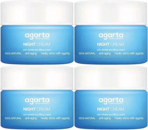 Doğal Yaşlanma Karşıtı Anti-Age Gece Kremi Su Bazlı 50ML (Kırışıklık/Sıkılaştırıcı) (4Lü Set)