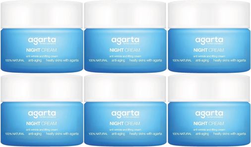 Doğal Yaşlanma Karşıtı Anti-Age Gece Kremi Su Bazlı 50ML (Kırışıklık/Sıkılaştırıcı) (6Lı Set)