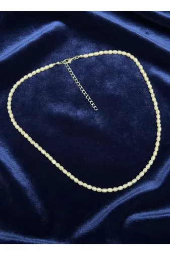 DURAN TAKI TASARIM HDBDB655 Gerçek Tatlı Su Arpa İncisi Gümüş Kolye