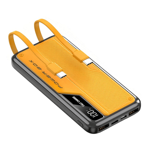 DY-42 10000 Mah Hızlı Şarj Özellikli Aynı Anda 4 Cihazı Şarj Edebilen Pd Kendinden Kablolu Powerbank