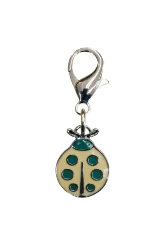 eastland 208015U Kedi Köpek Tasma Süsü Uğur Böceği 1.5*2.5 Cm Krem-Yeşil
