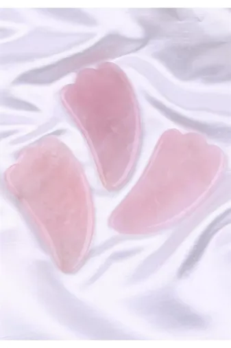 Ecelike TYC00785396684 Doğal Taş Pembe Kuvars Gua Sha Masaj Aleti