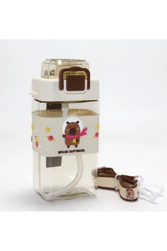 eco port URYKH002K-ALK4651 Kapibara (Capybara) Desenli Pipetli Çocuk Matarası Alk4651