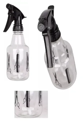 EGATOPTAN PFAAKP9885554 Profesyonel Berber Kuaför Sprey Tetikli Püskürtücü Şeffaf Boş Fısfıs Şişe Plastik  350 Ml-Bf103