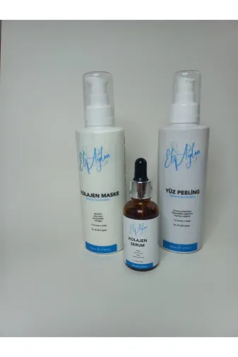 ELİF AYDAN 552566522 Kolajen Yüz Maskesi (200 Ml) - Kolajen Serum (30 Ml)-Yüz Peeling (200 Ml)