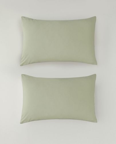 English Home 128508548 Novella Premium Pamuk Dokulu 2'li Yastık Kılıfı 50X70 Cm Açık Yeşil