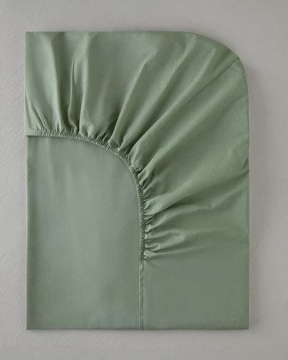 English Home 5-9-9--99- Pure Pamuklu Tek Kişilik Lastikli Çarşaf 100X200 Cm Çağla Yeşili