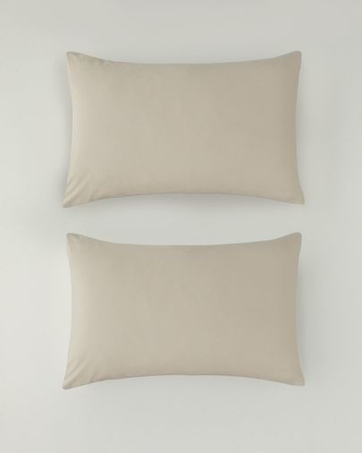 English Home -6-4-99- Pure Pamuklu 2'li Yastık Kılıfı 50X70 Cm Kahve Köpüğü