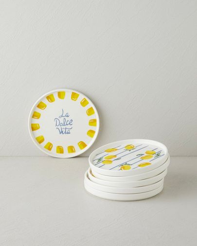 English Home 99999* Dolce Vita Seramik 6'lı Pasta Seti 20 Cm Sarı
