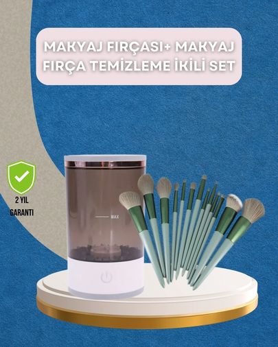 Epilons 132168187 13 Parça Makyaj Fırça Seti + Otomatik Fırça Temizleyici