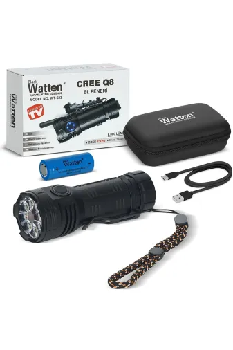 Epilons klt8912733409482 Cree Q8- Xpg 8+1 Led Şarjlı El Feneri Wt-623