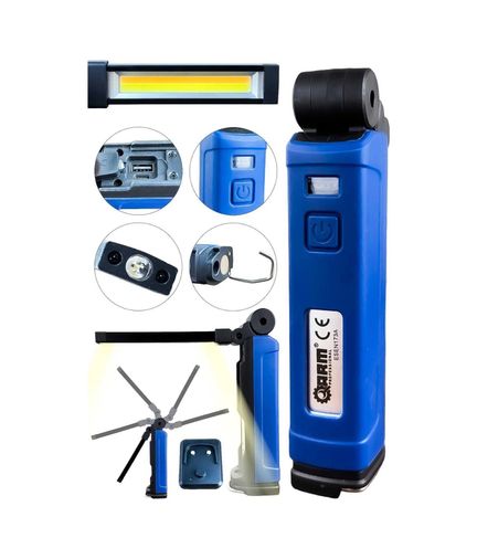 Epilons TrLat0EF0016K-ESEN173A-BLNCC Arm Esen173-A 1000 Lümen Mıknatıslı Döner Başlıklı Powerbank Şarjlı Tamirci Feneri Çok Renkli