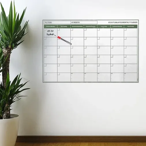 Ergonomik Manyetik Takvim Planlayıcı 85 x 56 cm Duvar için