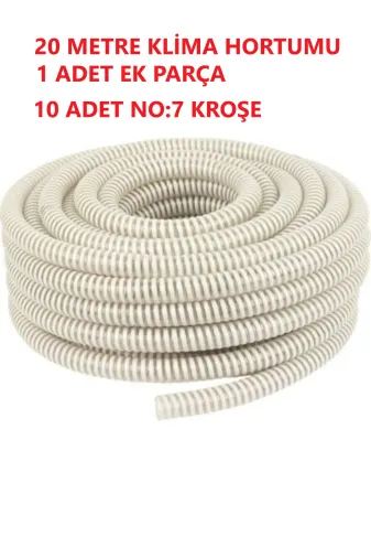 Ermiya 869160406447 Klima 20 Metre Hortum +Ek+Y+Su Tahliye Drenaj Hortumu +20 Çivi