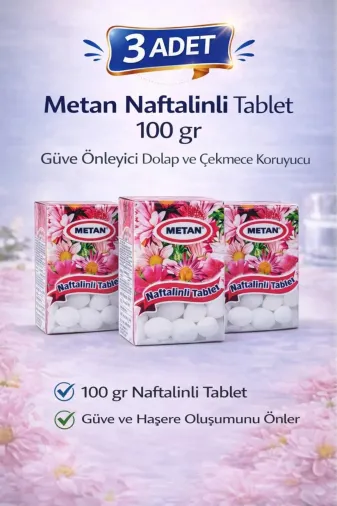 Ermiya 869310000154 3 Adet Metan Naftalinli Tablet 100 Gr Güve Önleyici Dolap Ve Çekmece Koruyucu