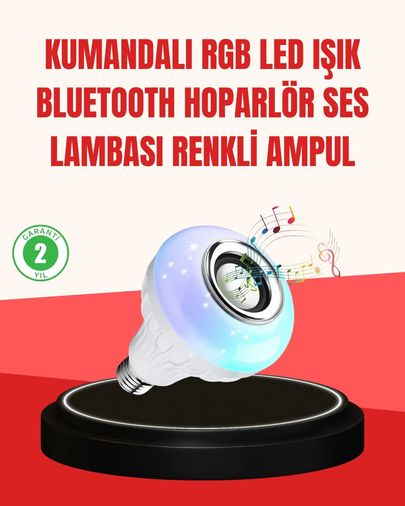 Erturkstore MEYTDXUCZLAMBAHOPARLÖRRR-1-BLMY Mey İthalat Akıllı Led Ampul E27 Uyumlu Ve Müzik Çalarlı Tasarım Diğer