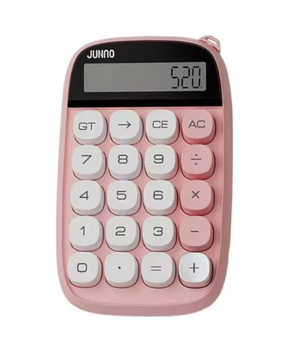 Erturkstore TrLat0EM0015K-pembe545-BLNCC Sevimli Kare Tuşlu 10 Haneli Ldc Ekran Hesap Makinası Pembe Çok Renkli