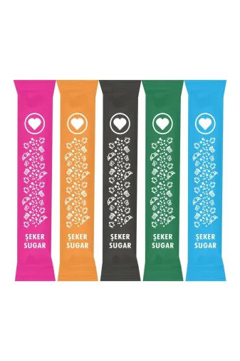 Espak TYB1891EVLVAI2J784 Stick Şeker Toz Şeker 2,5 Gr Renkli 1000 Adet 2,5 Kg