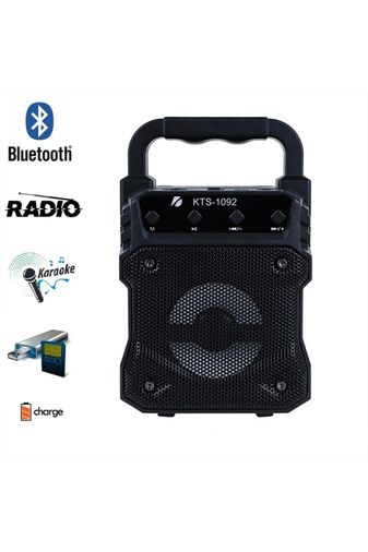 FİOPLUS Bluetooth Hoparlör Kablosuz Speaker Fm Radyo Usb-Hafıza Kart-Mikrofon Girişli Kts-1092