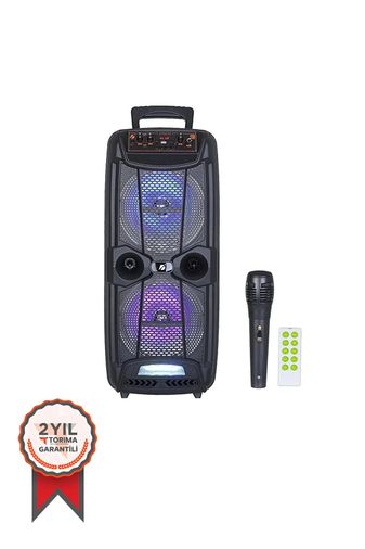 FİOPLUS Kts-1743 Mikrofonlu Bluetooth Parti Eğlence Led Işıklı Sd Kart Fm Usb Girişli Hoparlör