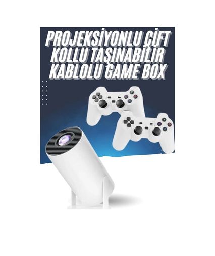 Fırsatkolik 125036789 Mey İthalat 4K Wireless Çift Kollu Kumandalı Oyun Projeksiyonu Retro Video Oyunu