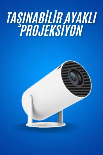 Fırsatkolik MEY-MEYTDUUCZZZAYAKLIPROJEKSYONN3 Sinema Projektörü Android Hdmi Usb Wifi Ses Çıkışlı Ayaklı Projeksiyon Taşınabilir