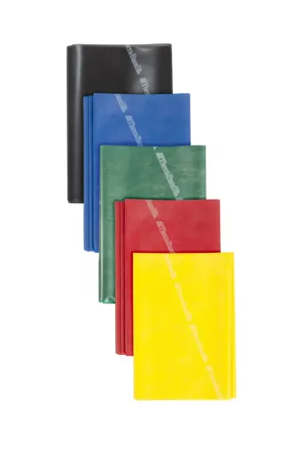 fizyocv fccvthh2836 Theraband Set Sarı Yeşil Kırmızı Mavi Siyah 1.5 Metre Set Of Exercise Band Teraband