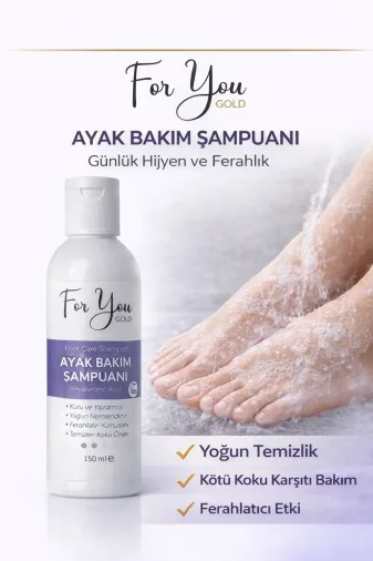 For You Gold ayk1 Ayak, El,tırnak Bakımı, Tırnak Mantarı-Koku-Kaşıntı Önleme Ayak Bakım Şampuanı 150 Ml