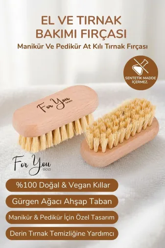 For You Gold TYC7BZDO9N170029452535640 El Ve Tırnak Bakımı Fırçası Manikür Ve Pedikür At Kılı Tırnak Fırçası
