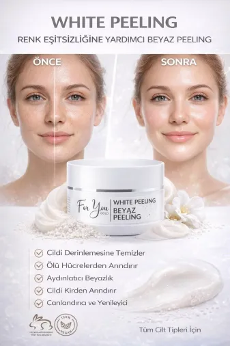 For You Gold WP01 White Peeling | Yüz Ve Vücut Peeling | Pirinç Peeling | Arındırıcı, Cilt Yenileyici Bakım 100 Ml