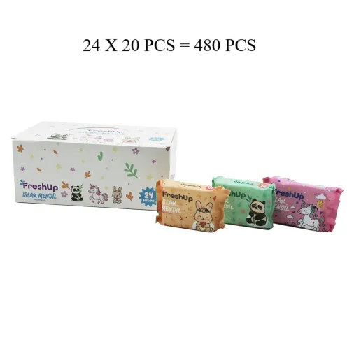 FRESHUP MİNİ 24X20PCS = 480 PCS CEP ISLAK MENDİL MİX (4745)