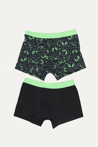 Funfair 13382321 Normal Bel Erkek Çocuk 2'li Desenli Boxer 2324Ec03Md Siyah