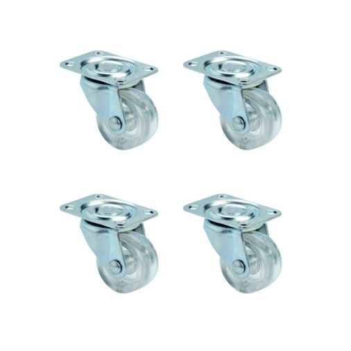 Furç Tablalı Bilyalı Teker - 38MM - Şeffaf HKS240 - 4 Adet