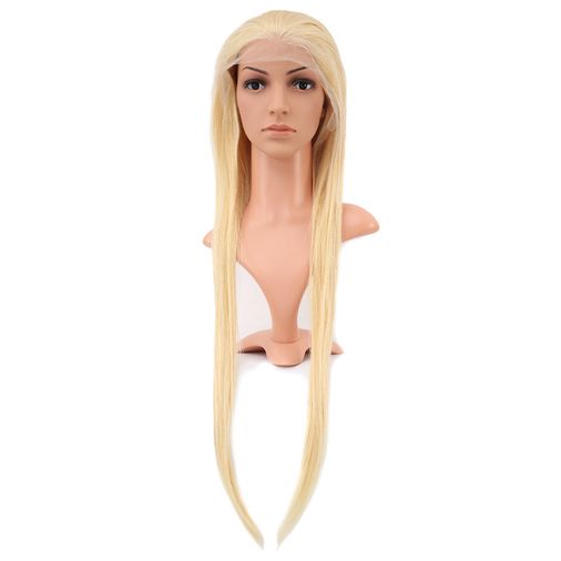 Gerçek Front Lace Düz Platin Tül Peruk / 85/90cm