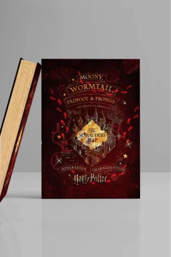 GiFi 216 51 10 Kitap Görünümlü Dekoratif Kutu 16,5X24,5 Cm Harry Potter Çapulcu Haritası Lisanslı