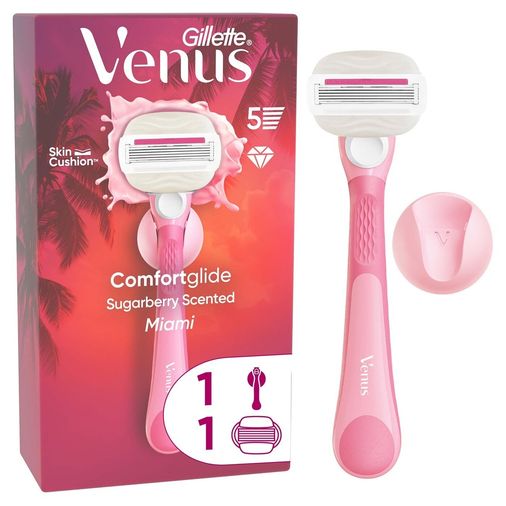 Gillette Venus Venus ComfortGlide Sugarberry Kokulu Miami Kadın 5 Bıçaklı Tıraş Makinesi 1 adet