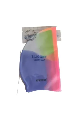 Gökkuşağı Desenli Silikon-Elastik-Yumuşak-Su Geçirmez-Sızdırmaz Havuz-Deniz-Plaj-Yüzme-Yüzücü Şapkası-Bone-Swim Cap(1 Adet)