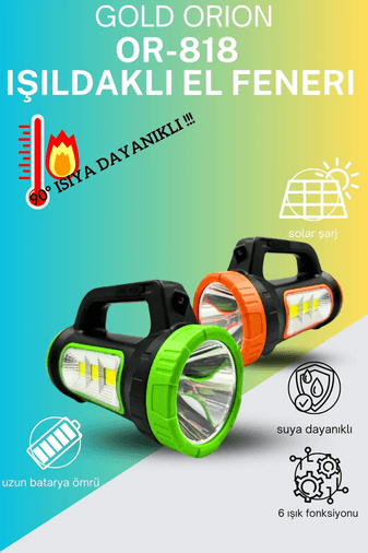 Gold Orion Solar Kamp Lambası Acil Durum Işığı Şarjlı 20W Gold Orıon Or-818A