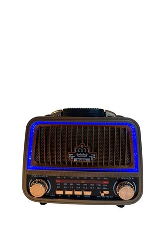 Gold Silver GS-1365 Ledli Bluetooth-Usb-Sd-Fm-Tf-Aux Şarjli Bakir Ve Bej Nostalji Radyo
