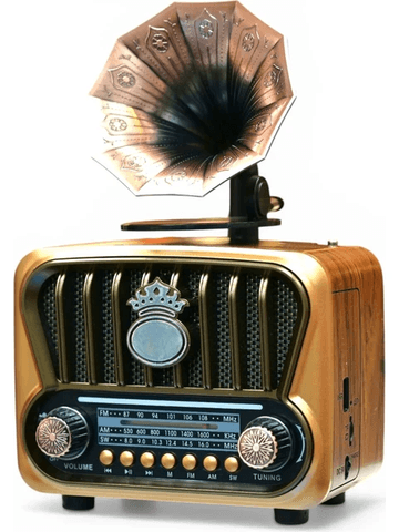 Gold Silver GS-1370 Nostalik Trend Gramafon Radyo,bluetooth Nostalji Radyo
