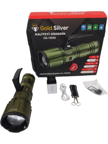 GoldSilver Gs-15050 Profesyonel Şarjlı El Feneri - 14.000 Lümen / 32.000 Mah Dev Batarya